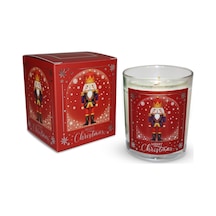 Candle Kurşun Asker Nutcracker Tasarımlı Mum, Kırmızı Renk Temalı, 135 G Doğal Bio Balmumu, 40 Saat Yanma Çok Renkli