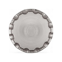 Osmanlı Motifli Yuvarlak Metal Servis Tepsisi 6 Kişilik Sunum Tepsisi, 35 Cm, 495 G, Gold Ve Gümüş Renk Seçeneği Gümüş Grisi Çok Renkli
