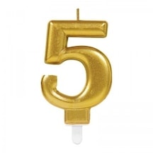 Mey İthalat 5 Rakam Mum Gold Renk Renkli