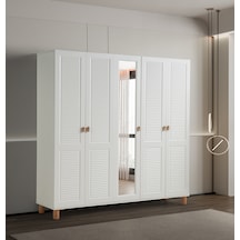 Pema Home Favori %100 Mdf Membran 5 Kapaklı Dolap Gardırop Aytaşı
