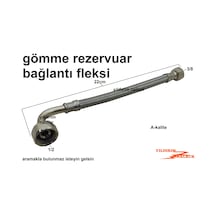 Gömme Rezervuar Bağlantı Fleksi Prinç 3/8-1/2 Spral Bağlantı Hort