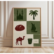 Kahire Seyahat Posteri Mısır Şehir Manzarası Duvar Dekoru Minimalist Afrika Estetiği Baskı