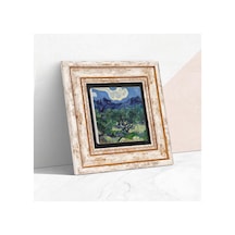 Van Gogh Zeytin Ağaçları Taş Duvar Tablosu - Çerçeveli Taş Tablo - Dekoratif Duvar Sanatı - Modern Ev Ve Ofis Du Diğer