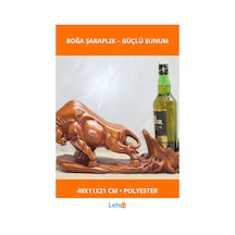 Polyester Boğa Figürü Şaraplık 49x11x21 Cm Estetik Dekoratif Ürün 1 Adet