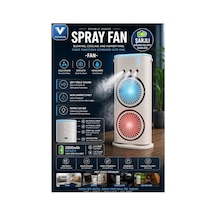 Çift Başlıklı Sprey Fan Nemlendirici Ve Renkli Led Işıklı Beyaz Evimdeyokyok