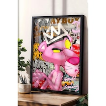 Pink Panther Çerçeveli Tablo - Print Money Serisi Poster Tablo
