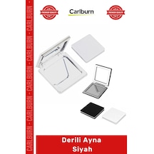 Ayna Handmade El İşçiliği Lüks Modern Cep Çanta Boyu Makyaj Aksesuarı Şık Çerçeveli Derili Ayna Siy