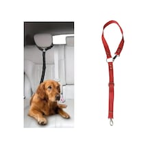 Araç İçi Köpek Emniyet Tasması, Ayarlanabilir Metal Kancalı Kırmızı Çok Renkli