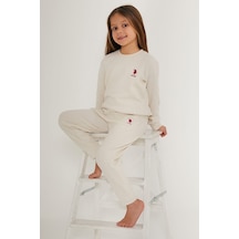 U.S. Polo Assn. Sweet Cute Girl Beyaz Kız Çocuk Eşofman Takımı Mint