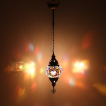 Dekoratif MOZAİK AVİZE TEKLİ SARKIT TAVAN LAMBASI