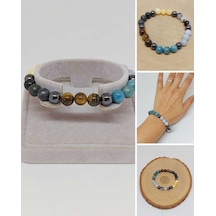 İkizler Burcu Doğal Taş 8mm Unisex Bileklik 55746 Çok Renkli