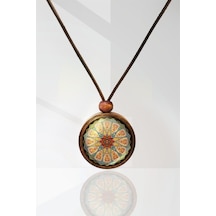 Mandala Ahşap Kolye N11.29028 Sarı