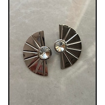 Kadın Küpe Vip Seri Yelpaze Zirkon Taş Özel Tasarım Kararmaz İthal Küpe 001