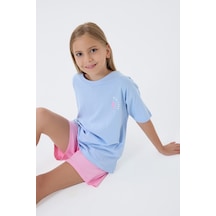U.s. Polo Assn. Kız Çocuk Mavi Şort Takım Us2512-c-v1 Mavi