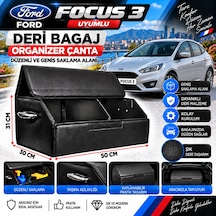 Ford Focus 3 Uyumlu Oto Bagaj Organizeri Deri Bagaj Kutu Çanta 1