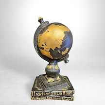 Gold Detaylı Siyah Yerküre Biblo