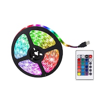 Hombey 5m 300 Led 2835 Usb Tv Arka Işık Seti 16 Renk 24 Tuşlu Kumanda İle Ayarı Parlaklık