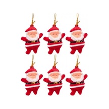 6 Adet Mini Yılbaşı Ağacı Süsü - Noel Baba Temalı