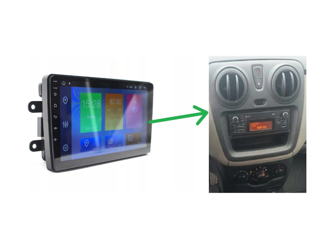 Dacia Logan Android Multimedya Sistemi 2-32 For-x 2014-2017 9"