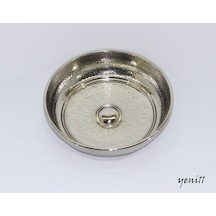 Nikel Kaplama Bakır Hamam Tası 19 Cm Gümüş