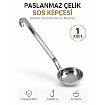 Endüstriyel Sos Kepçesi Paslanmaz Çelik Uzun Saplı Asılabilir Sıvı Dökme Servis Kepçesi Lokanta Restoran