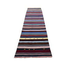 Kilim Antik El Dokuma Pamuklu Yolluk Anadolu Yörük Kilimi 0078 - Yeni - Çok Renkli