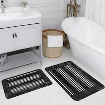 Rovigo Home Baskılı Kaymaz Taban 2 Li Banyo Paspas Takım Rvg5225-100X60-60X50 Çok Renkli