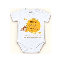 Babylimon Beni Öpme Baskılı Yarım Kollu Body Beyaz - 97263293 Beyaz
