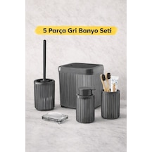 Modern Tasarımlı 5 Parça Banyo Aksesuar Seti Dc-6791 Antrasit