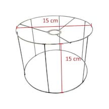 Silindir Makrome/kurdela Abajur Çember Teli 15cm-15 Cm Küçük Boy Kendin Yap Siyah