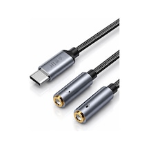 Type-c - Çift 3.5mm Kulaklık Mikrofon Dönüştürücü, Ses Ayırıcı Adaptör, Type-c Telefon Tablet Bilgisayar Uyumlu, Mikrofon Ve Kulaklık İçin Tak Çalıştır Aux Çevirici A563c