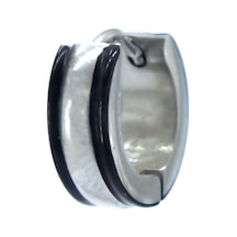 FerizZ 316L Çelik Çift Renk 5mm Halka Küpe UNK-701 Beyaz
