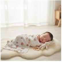Elegancehome %100 Pamuk Müslin Bebek Battaniyesi 110x110 Cm Yumuşak Dok Turuncu