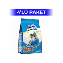 Mavi Boncuk Natural Kabuklu Muhabbet Kuşu Yemi 500 Gr 4 Adet