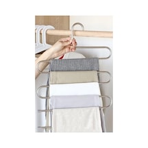 5 Katlı Metal Pantolon & Şal Askısı - Dekoratif Düzenleyici 50cm