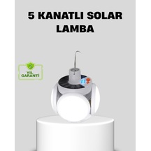 Solar Güneş Enerjili Ve Usb Şarjlı 5 Kanatlı Led Kamp Lambası Diğer