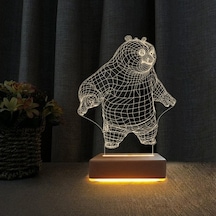 Panda 3D Gece Lambası Çocuk Odası Gece Lambası