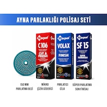 Ayna Parlaklığı Polisaj Seti Parlatma Bezi 150mm+pembe C106 Cila+mavi Cila+sf15 Cila
