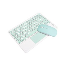 Springsun Bt Klavye Mouse Combo Bt3.0 Kablosuz Şarj Edilebilir Klavye Ergonomik Mouse Seti İnce Tasarım Android İos Windows Uyumlu  Yeşil Desteği