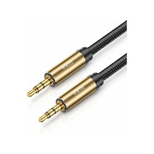 3.5mm - 3.5mm Aux Ses Kablosu 1.5 Metre, Erkek Erkek Stereo Audio Kablo, Kulaklık Hoparlör Bilgisayar Amfi Uyumlu, Metal Gövde, Naylon Örgü, Altın Kaplama Jak A580e