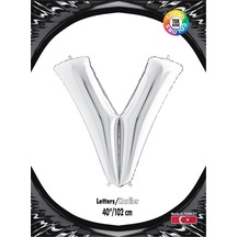 Kikajoy Harf Folyo Balon 40" Gümüş -V-