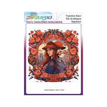 Ütü İle Yapışan Vintage Bohemian Tekstil Dtf Baskı 2083