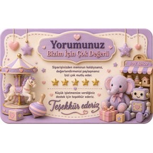 Oyuncak Mağazası Temalı Thank You Kartı Müşteri Yorum Kartı 8x5 Cm
