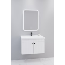 Avien 80 Cm Banyo Dolabı Cmr Led Aynalı Beyaz - Boy Dolap Hariç Beyaz