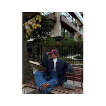 Kadın Jeans Detaylı Cıtcıtlı Ceket Mont - Lacivert