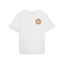 Puma Sunset Drive Relaxed Tee Erkek Günlük Tişört 63439502 Beyaz Beyaz