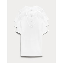 Marks & Spencer 3'lü Cool&fresh Kısa Kollu Atlet Seti T14004503ı Beyaz
