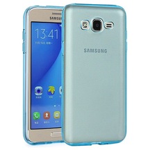 Samsung Galaxy On5 (G5520) Kılıf Soft Silikon Şeffaf-Mavi Arka Ka
