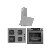 Ferre Fryart-Steamart SC Serisi Wok'lu Gri 3'lü  XE64CPR-SC408-D088 Ankastre Set
