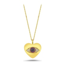 Zirkon Taşlı Enamel Kolye